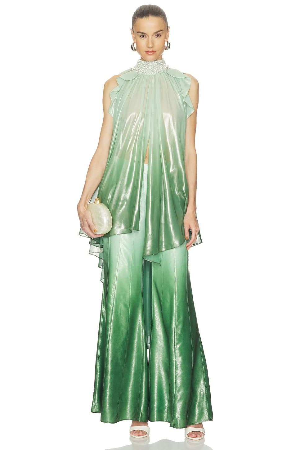 revolve Revolve Iridescent Sage Embroidered Top in Iridescent Sage