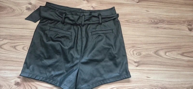 New Look Black Leather-Style Shorts