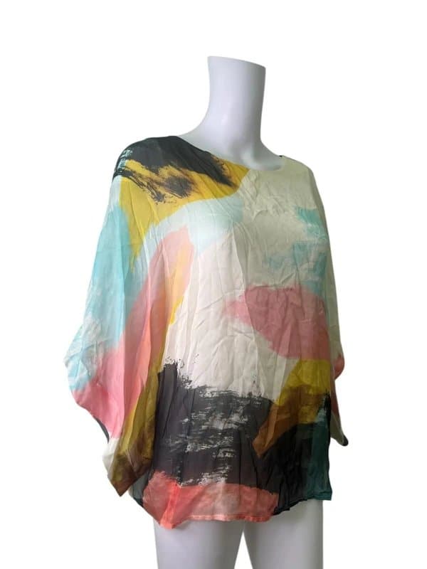 Phase Eight Phase Eight Silk Top Blouse Shirt Size XL Womens EU46 Multicolour Round Neck