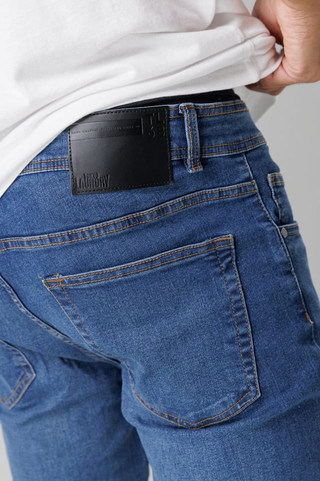 Tokyo Laundry Tokyo Laundry Men's Slim Fit Cotton Blend Jeans in Mid Blue - 3