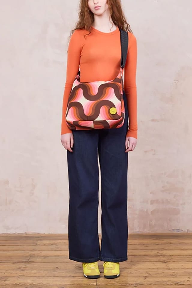 Orla Kiely Orla Kiely Women's Area Hobo Crossbody - Rolling Waves Rose in Pink - 2