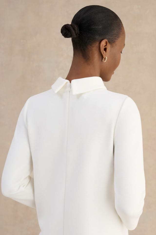 Hobbs London Hobbs London Women's Tali High Neck Textured Top in White - 3