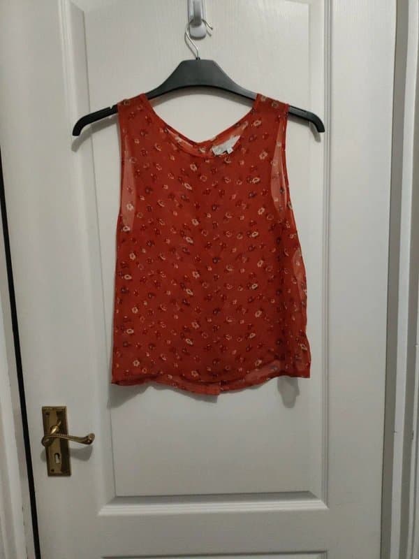 Cameo Rose Cameo Rose orange floral size 10 sleeveless blouse box 8
