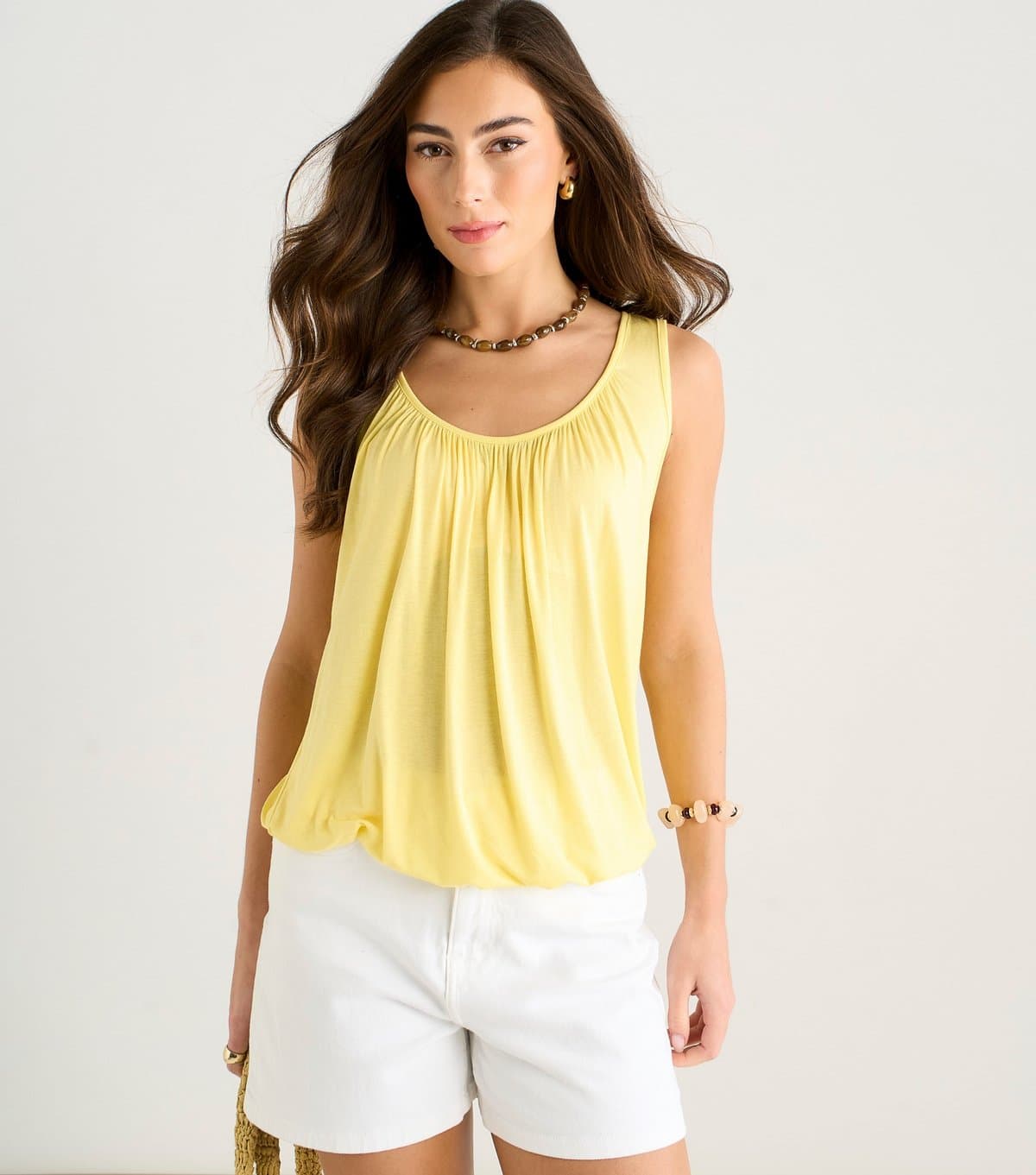 Gini London Gini London Yellow Jersey Sleeveless Vest Top