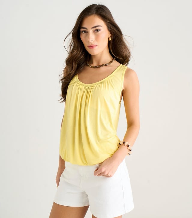 Gini London Women's Yellow Round Neck Sleeveless Vest Top Gini London New Look - 3
