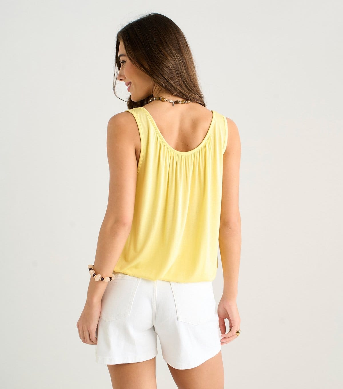 Gini London Women's Yellow Round Neck Sleeveless Vest Top Gini London New Look - 4