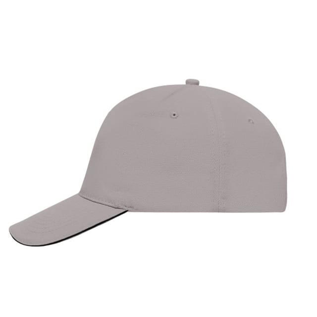 Myrtle Beach Myrtle Beach Men's 5 Panel Sandwich Peak Baseball Cap in Light Grey - 3