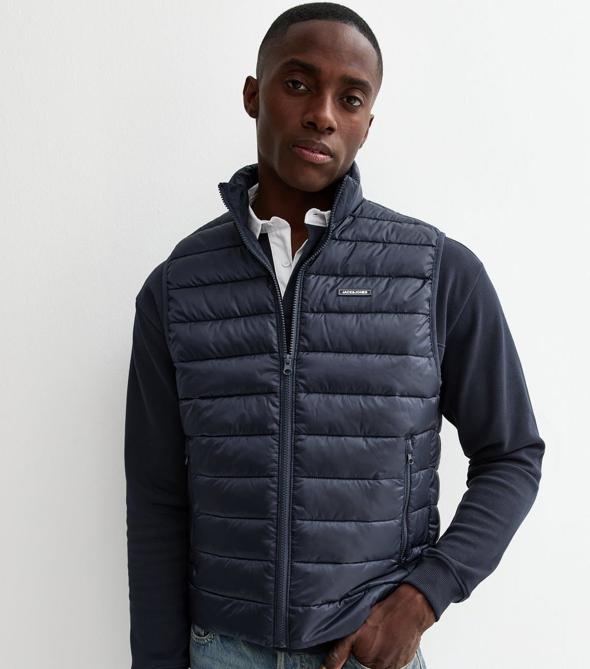 jack & jones Men's Navy Lightweight Bodywarmer Jack & Jones New Look