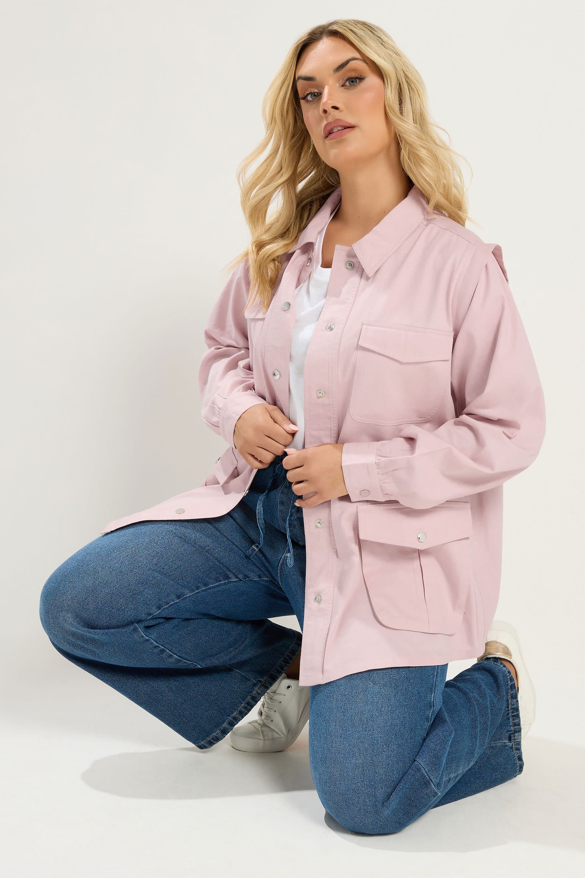 Yours Plus Size Light Pink Carpenter Jacket