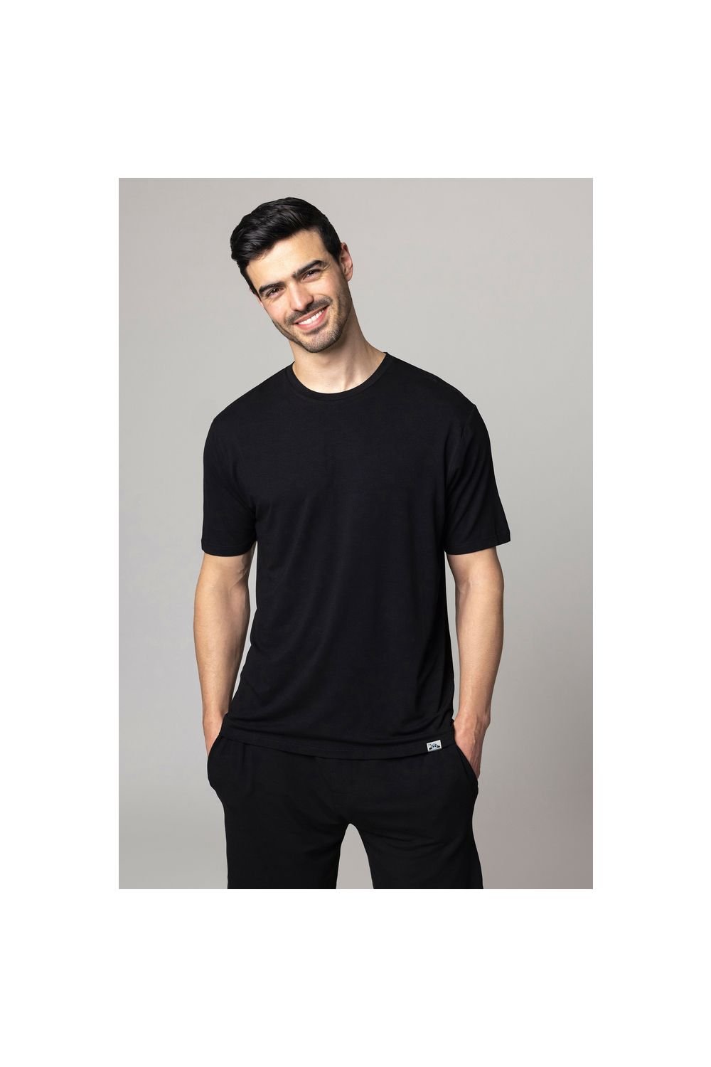 SOCKSHOP Lazy Panda SOCKSHOP Lazy Panda Men's 1 Pack Bamboo Loungewear Selection T-Shirt in Black - 2