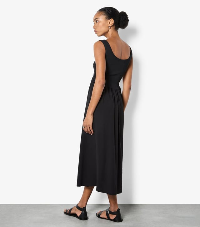 Apricot Women's Black Scoop Neck Contrast Skirt Midi Dress Apricot New Look - 3