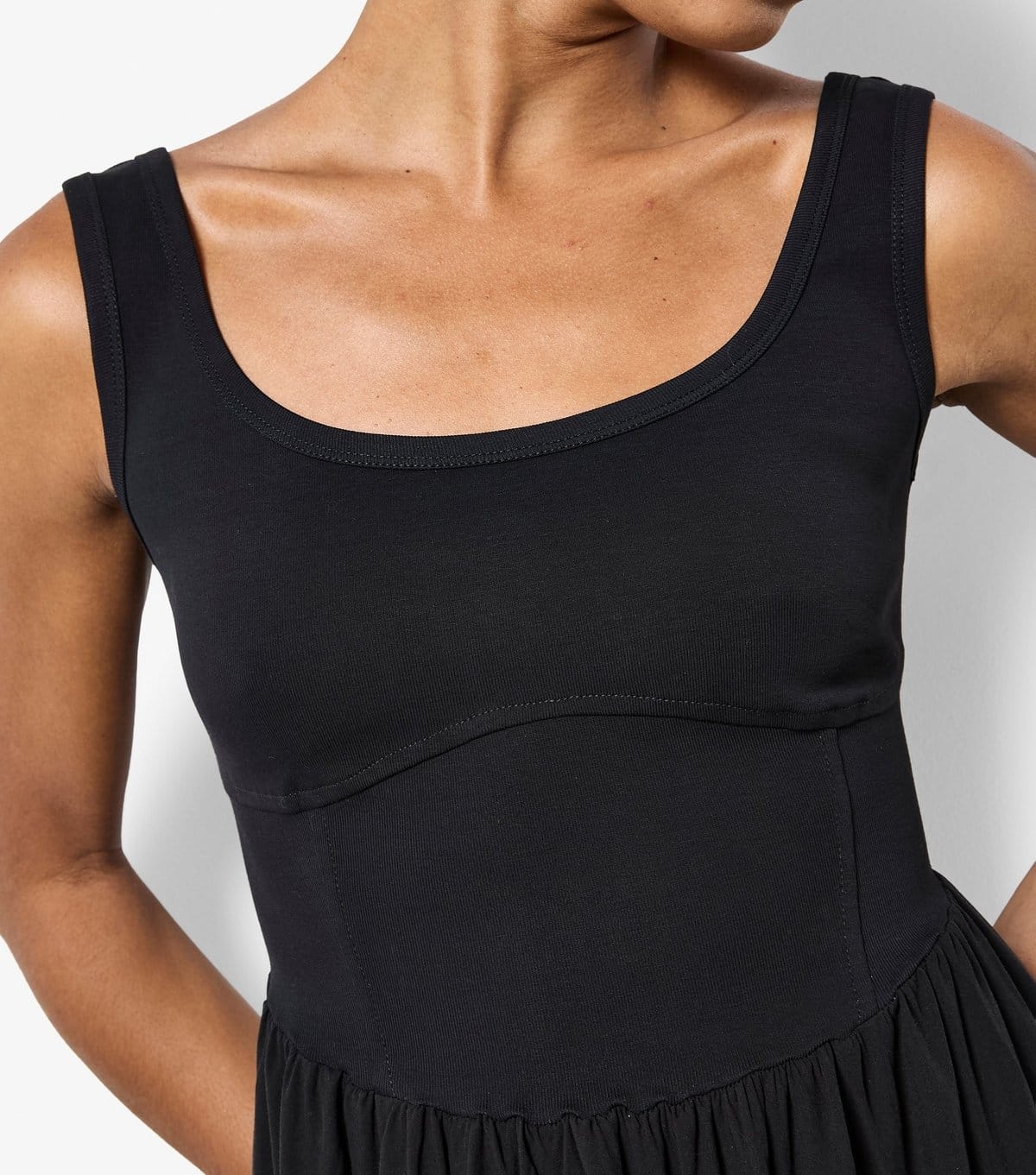 Apricot Women's Black Scoop Neck Contrast Skirt Midi Dress Apricot New Look - 4