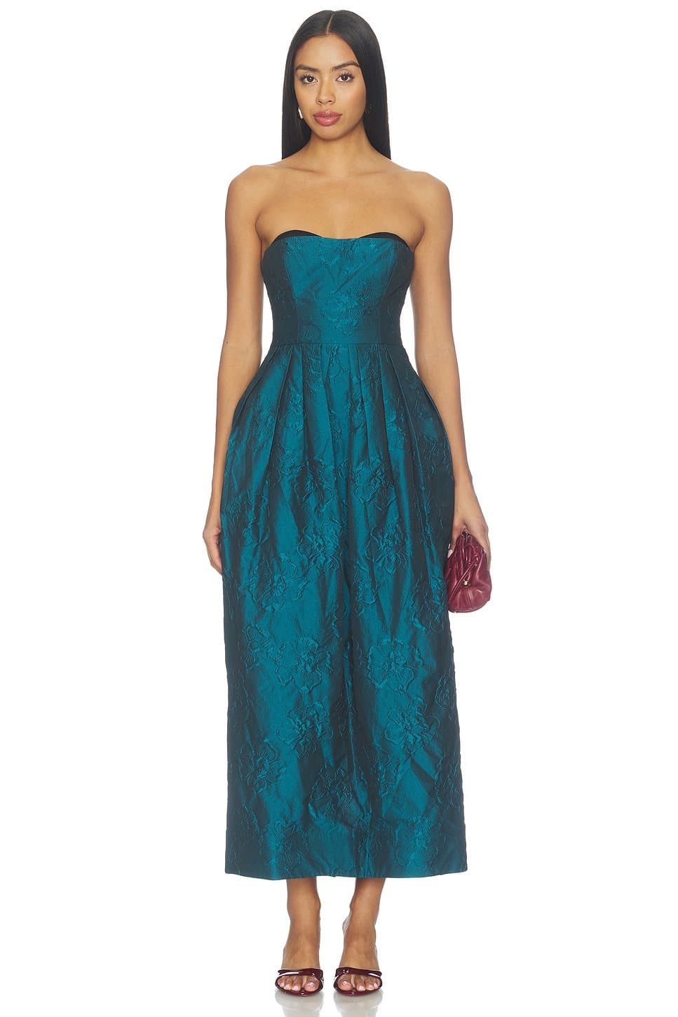 revolve Katerina Strapless Cloque Dress