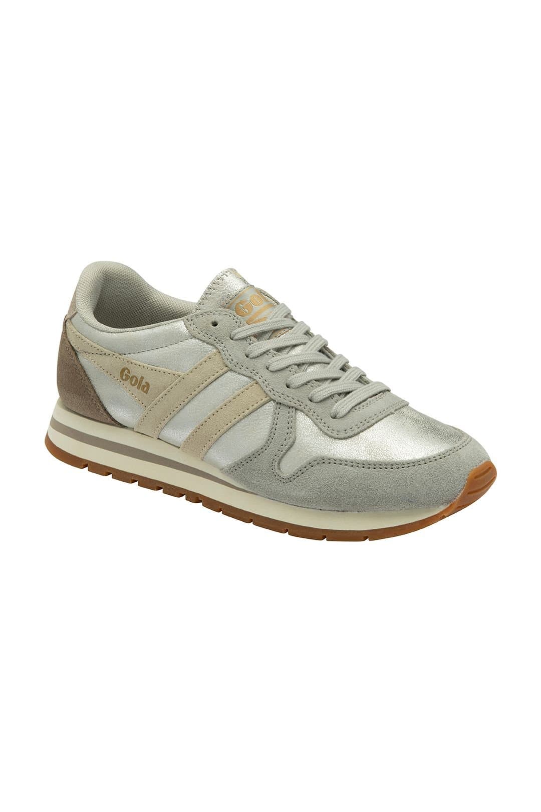 Gola Classics Gola Classics Women's 'Daytona Blaze' Metallic Lace-Up Trainers in Silver