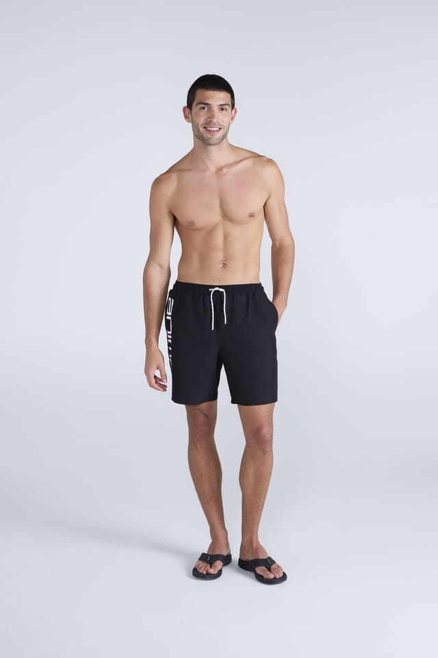 Animal Animal Men's 'Deep Dive' Lightweight Elastic Waist Quick Dry Beach Boardshorts in Black - 2