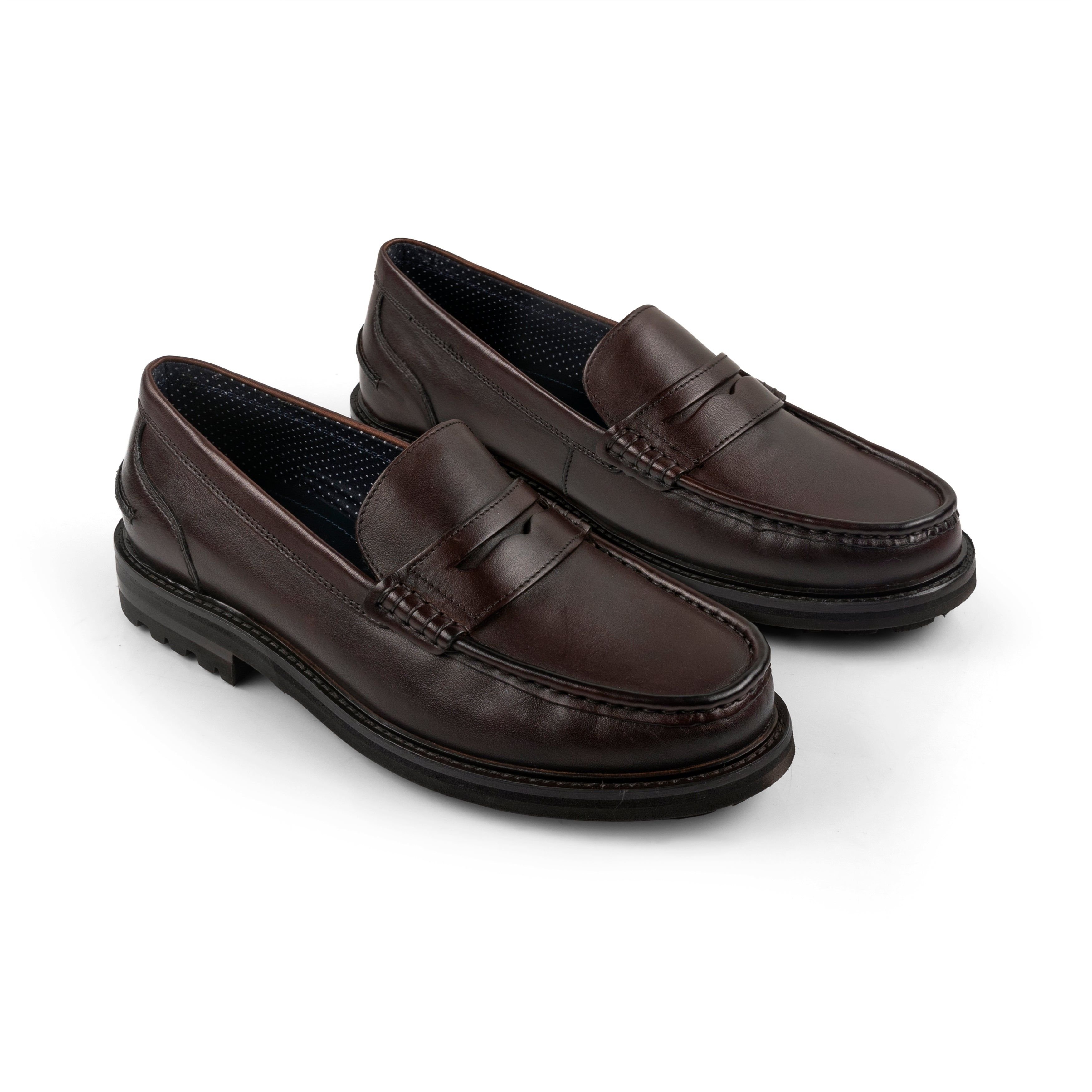 Amen Shoes Amen Shoes Men's Antrim Leather Formal Loafers in Brown - 2