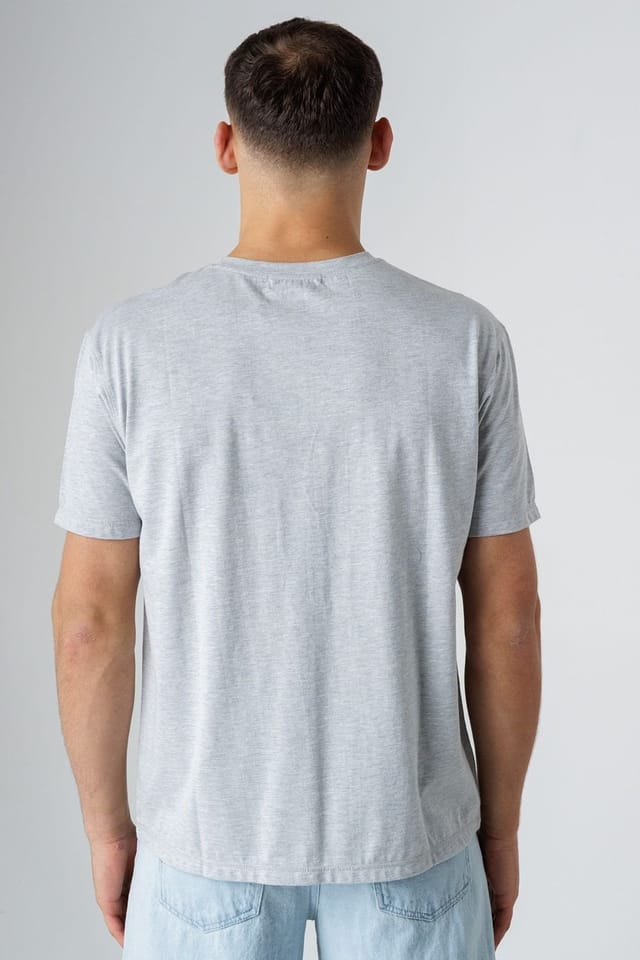 Influence Influence Men's Cotton Crew Neck Short Sleeve T-Shirt in Grey - 2