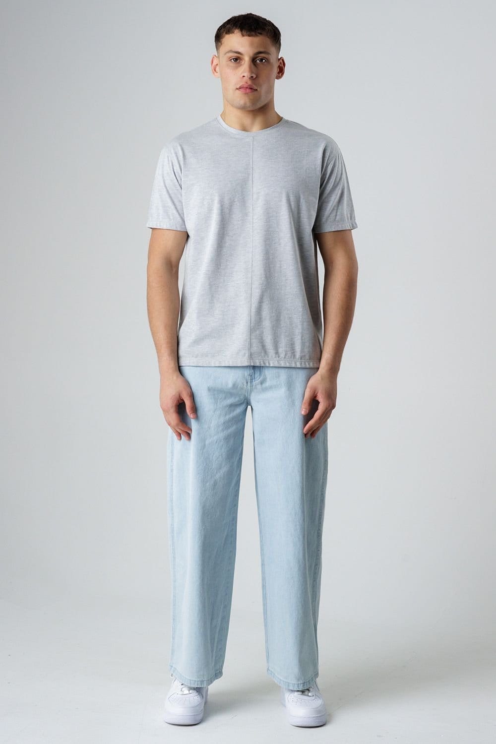 Influence Influence Men's Cotton Crew Neck Short Sleeve T-Shirt in Grey - 4
