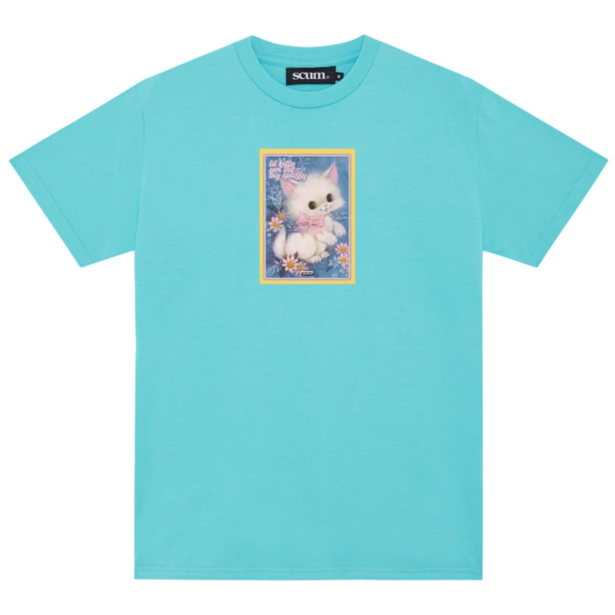 Scum Scum Men's Kitty Got A Big Spliffy T-Shirt in Turquoise - 1
