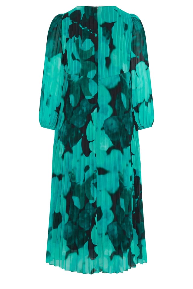 Yours Yours Women's Long Sleeve Pleat Maxi Dress in Teal - 3