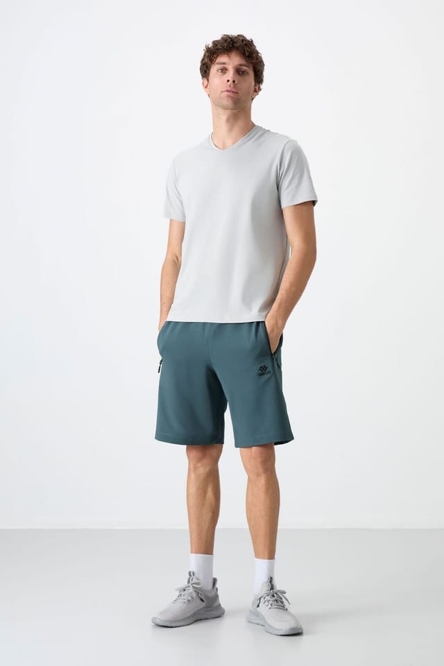 Tommy Life Tommy Life Men's Regular-fit Knit Sweat Shorts in Teal - 2