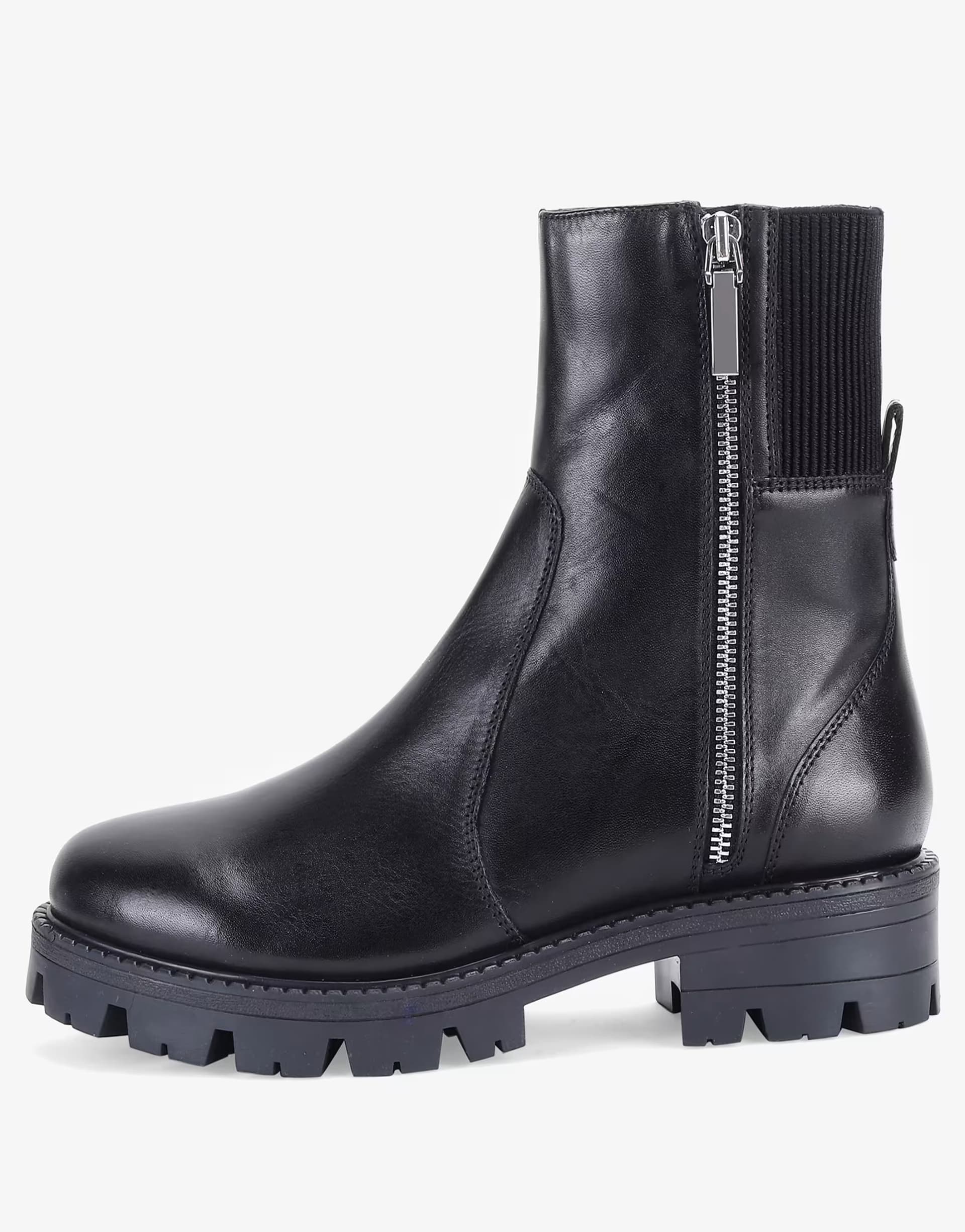 ASOS OFF THE HOOK 'HARROGATE' Leather Side Zip Ankle Boots in Black