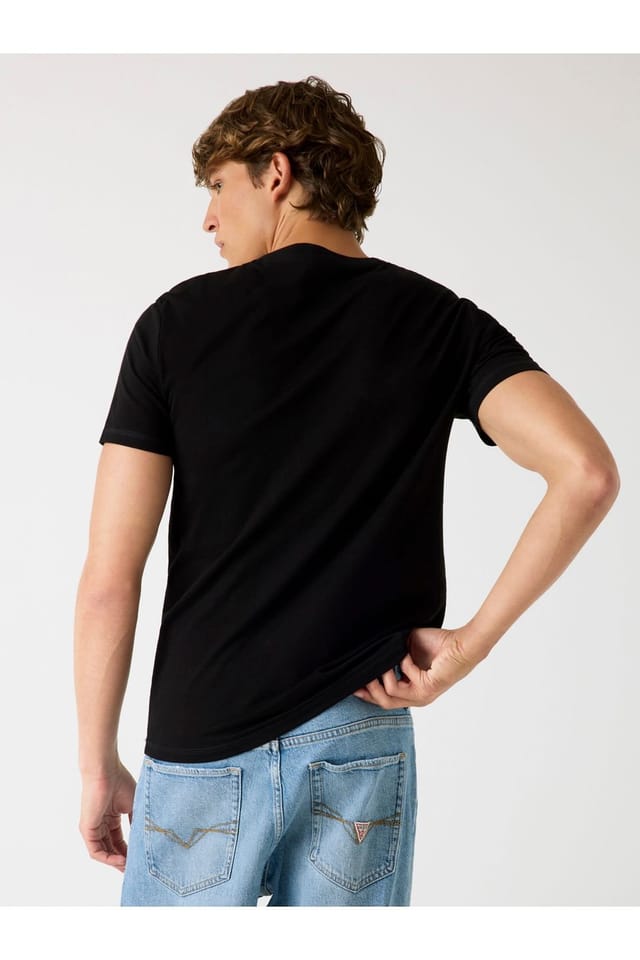 Guess Guess Men's Crew Neck Large Logo Tee Black - 3