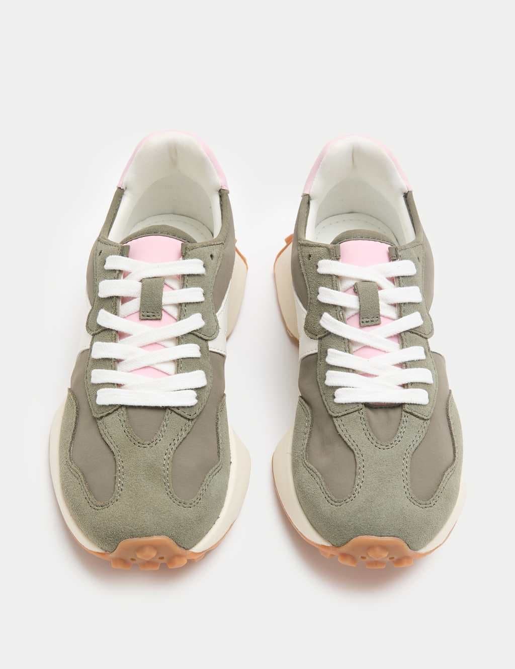 Marks & Spencer M&S Leather Side Detail Trainers Bayleaf