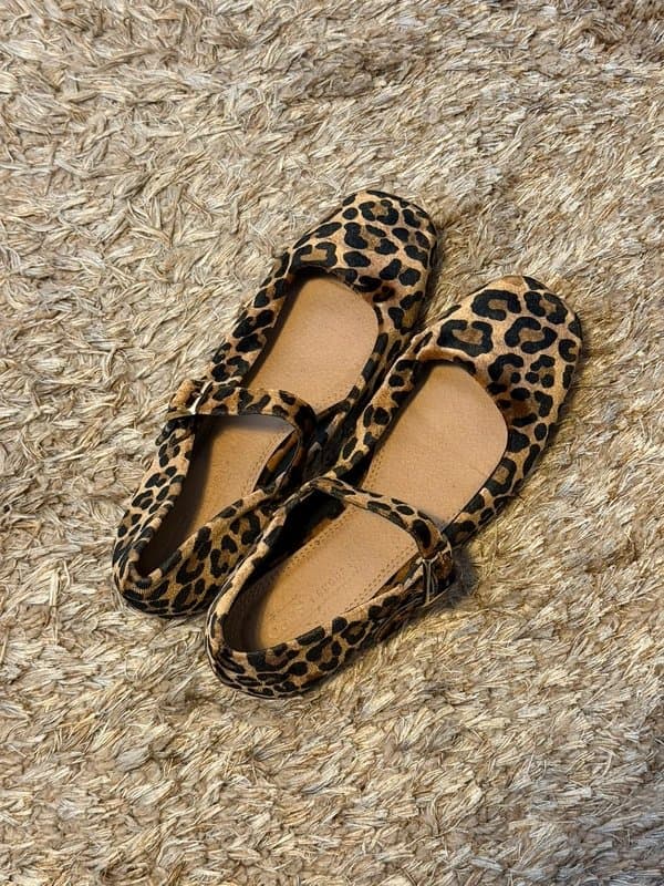 ASOS ASOS leopard velvet Mary Jane ballet flats