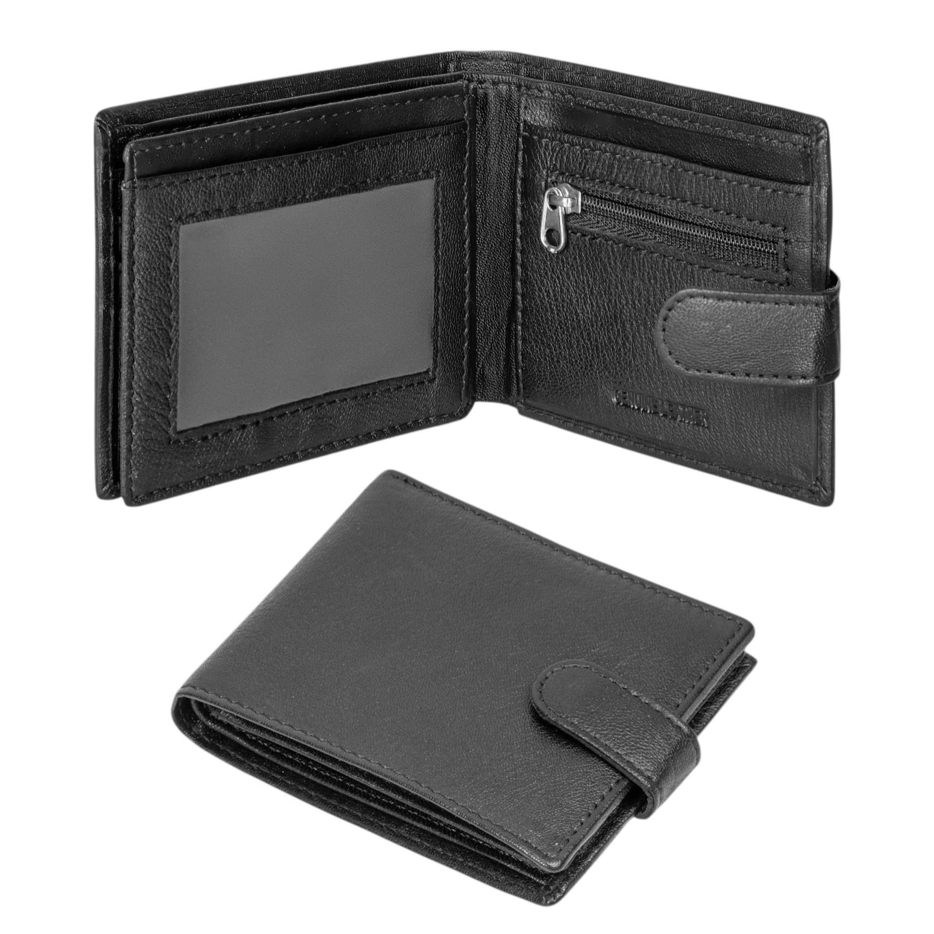 Woodland Leathers Woodland Leathers Men's Men's Leather RFID Wallet with ID Windows & Coin Pocket in Black