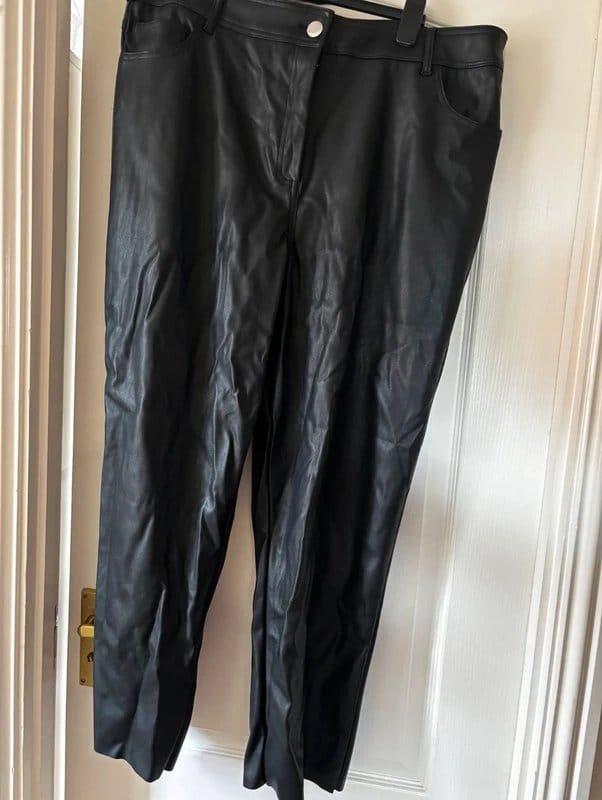 New Look Black Faux Leather Trousers