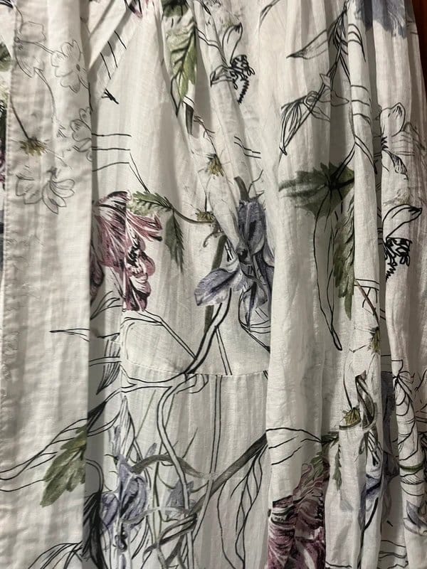 Karen Millen Floral Print Silk/Cotton Midi Dress - UK12