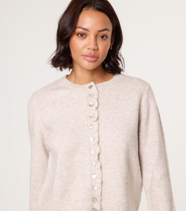 Blue Vanilla Women's Stone Ruffle Trim Cardigan Blue Vanilla New Look - 3