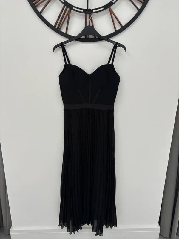 New Look Corset Pleated Maxi Dress