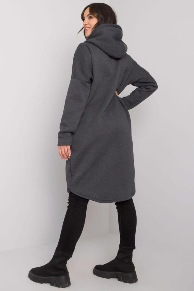 Love Lace Love Lace Women's Hooded Zip Sweatshirt with Side Pockets in Grey - 3