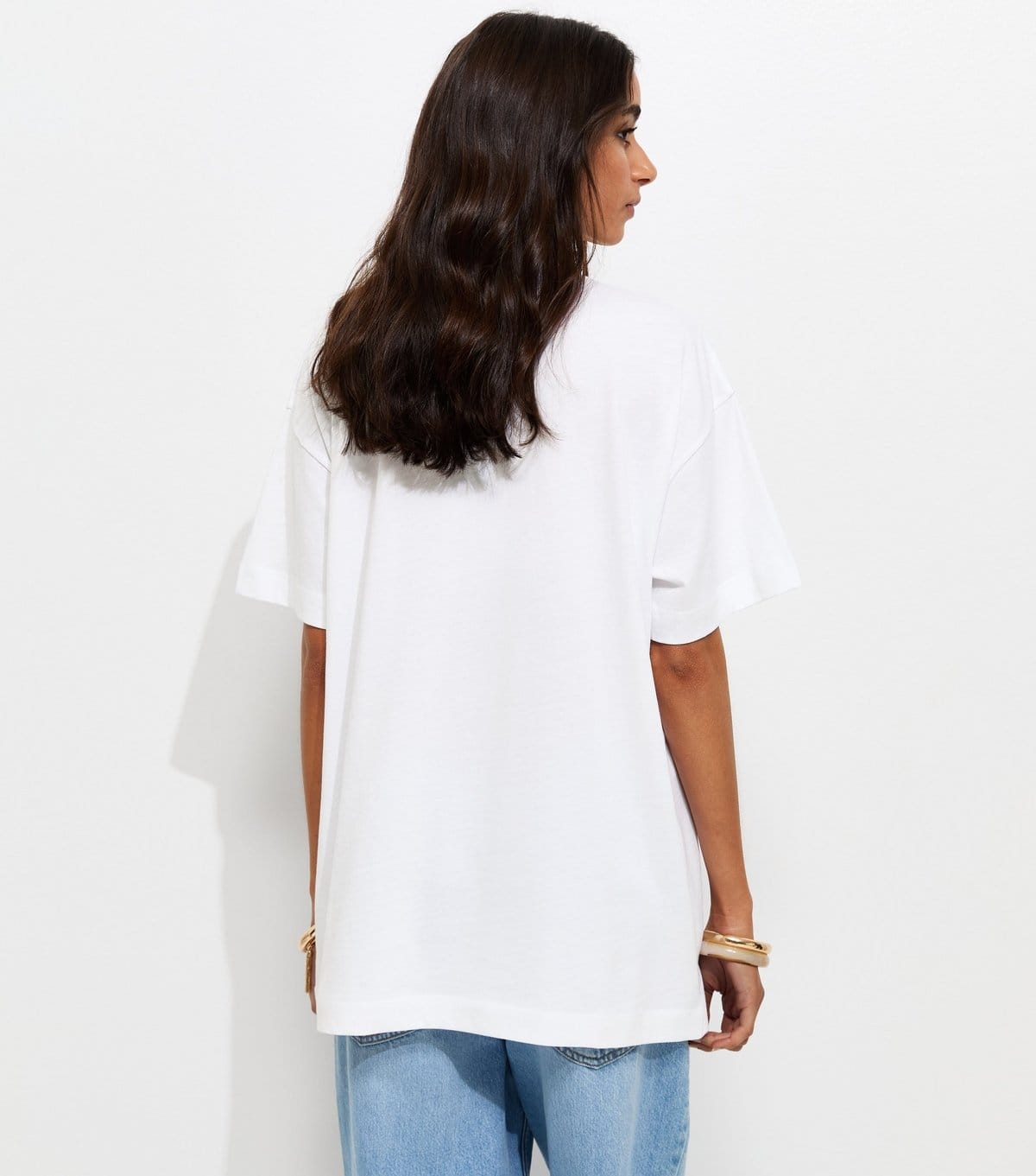 New Look Women's White Cotton Menu du Jour Print Oversized T-Shirt New Look - 4