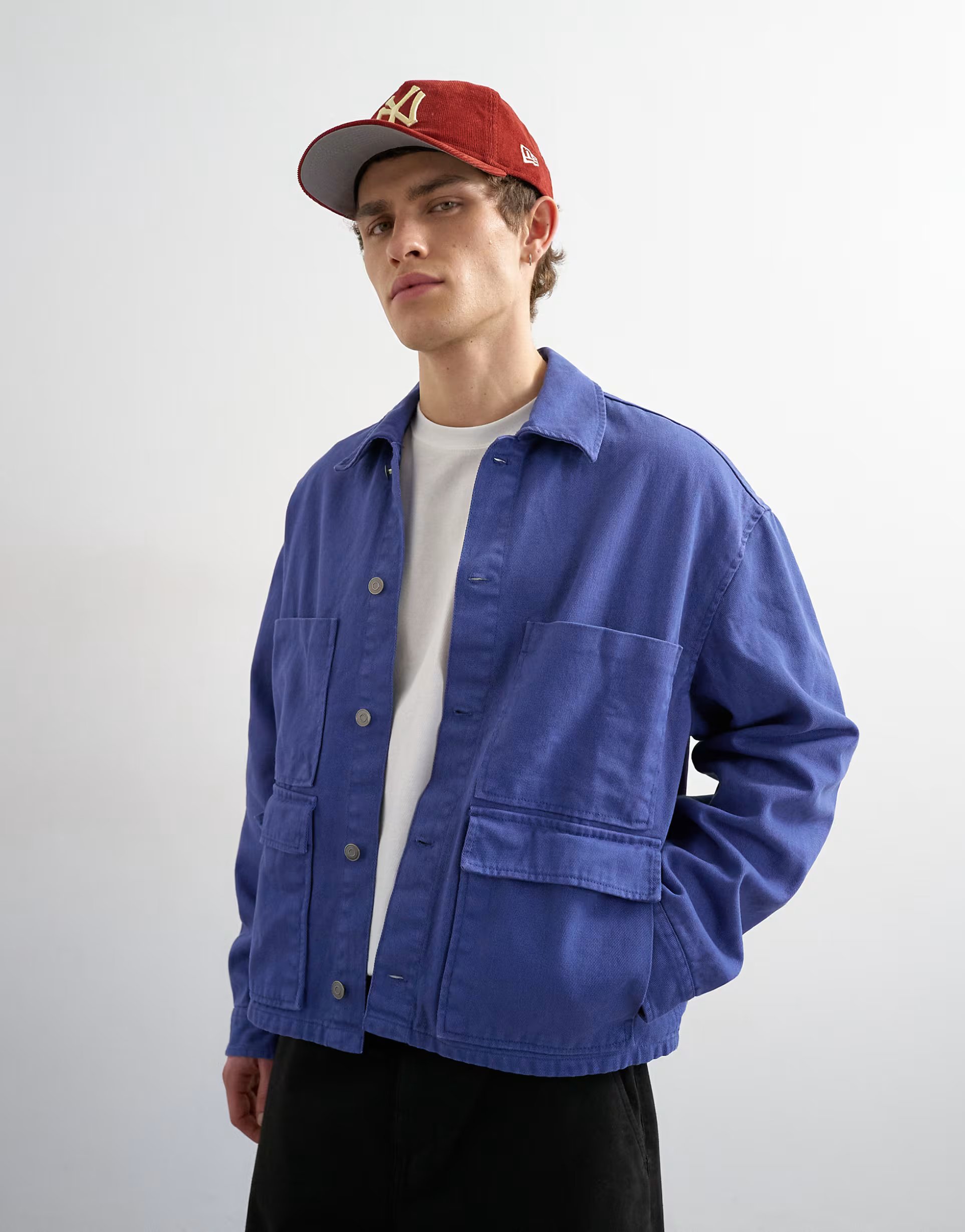 ASOS Topman washed double pocket jacket in french blue - 1