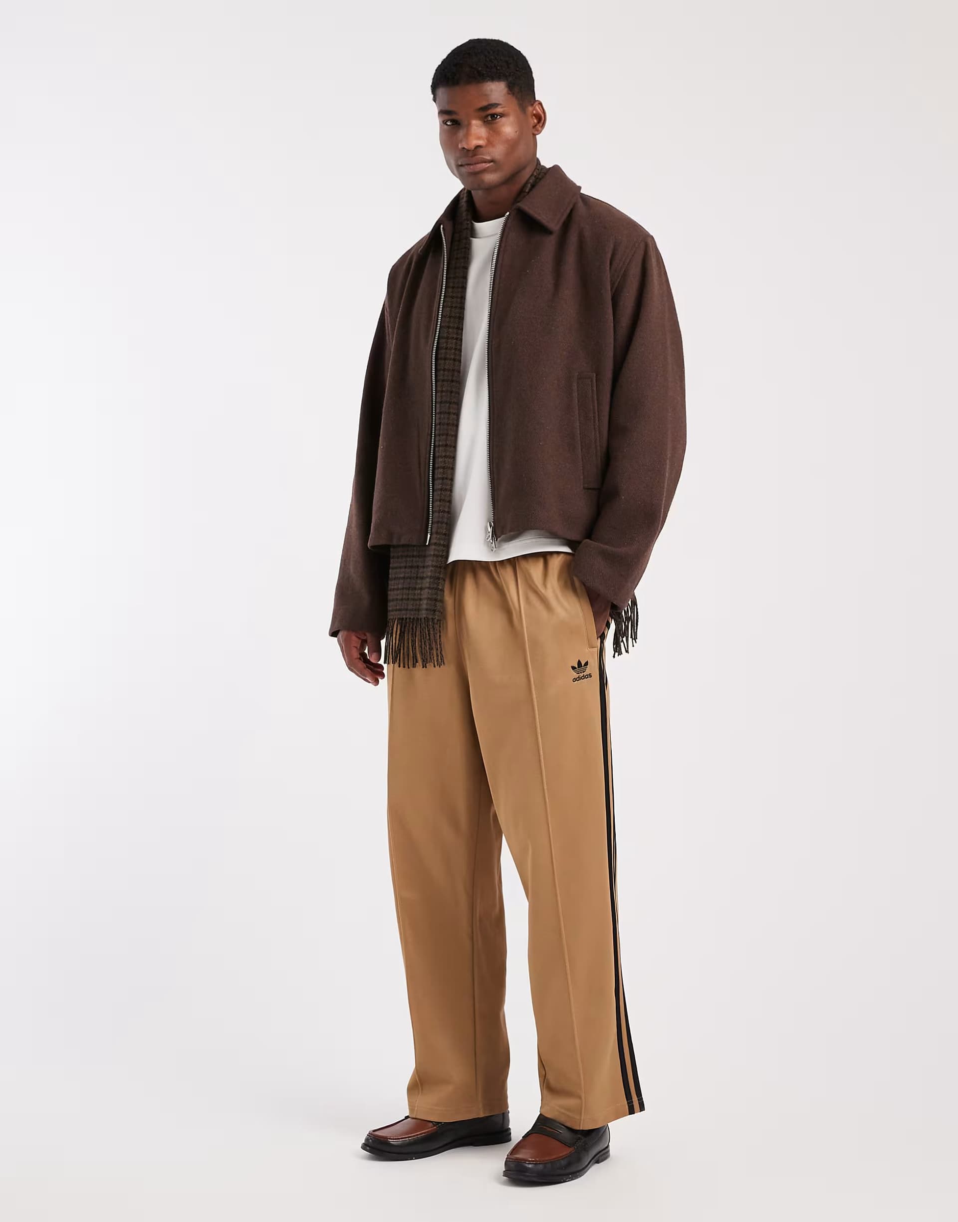 ASOS adidas Originals Firebird track pants in beige