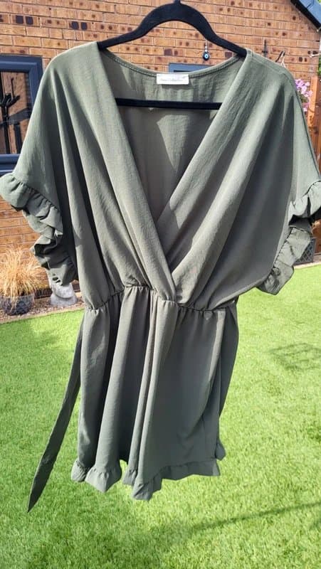 Collection Khaki green shorts playsuit