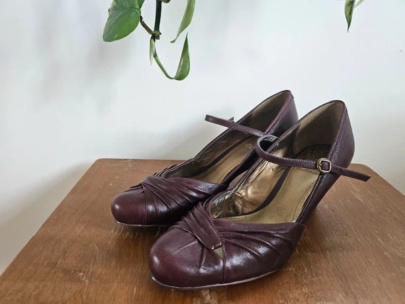 Clarks Clarks Leather Mary Jane Heels UK7 Vintage Y2K Shoes