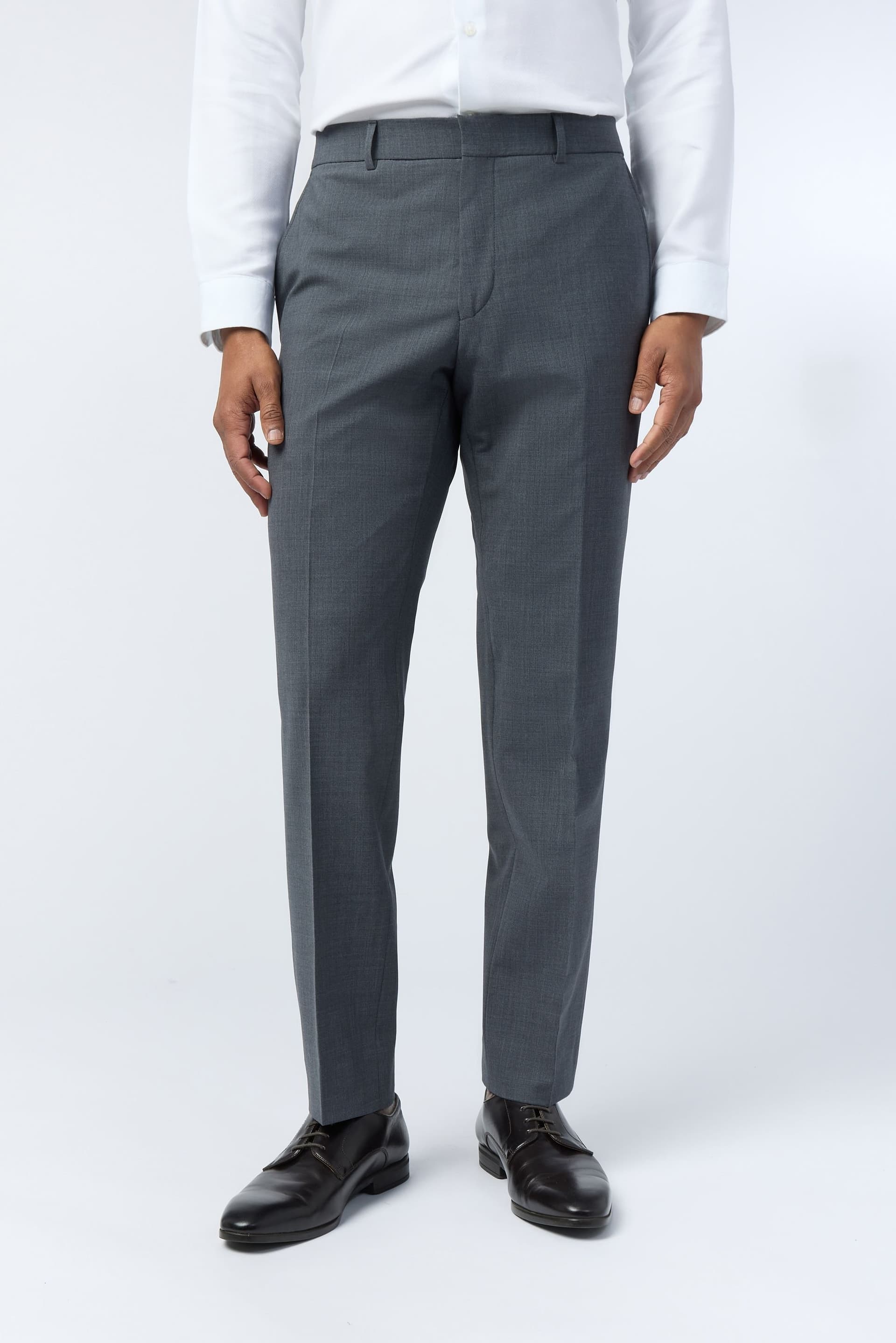 Ted Baker Ted Baker Charcoal Wool-Blend Slim Fit Trousers