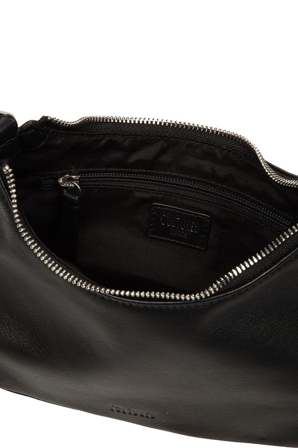 Cultured London Cultured London Women's 'Amaya' Leather Grab Bag in Black - 4
