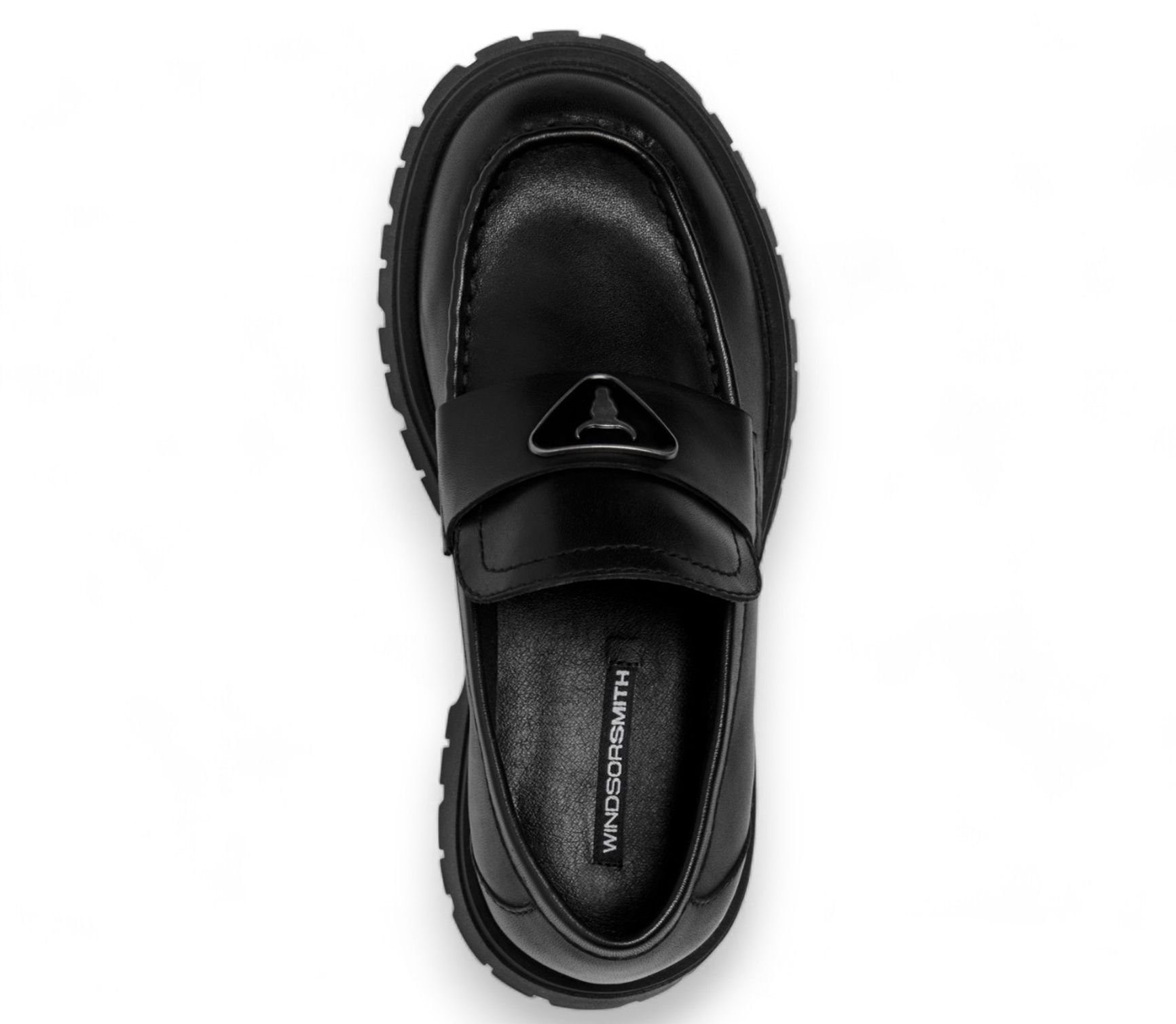 TruClothing TruClothing Women's Slip On Chunky Leather Moccasin Loafer Shoes in Black - 4