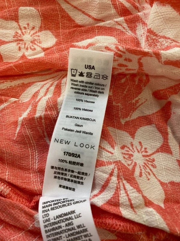 New Look Gorgeous Vintage Vibes Coral Tropical Pattern Bardot Midi Dress by New Look KS001