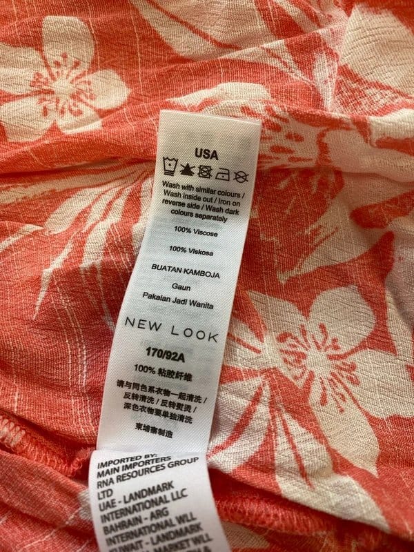 New Look Gorgeous Vintage Vibes Coral Tropical Pattern Bardot Midi Dress by New Look KS001 - 1