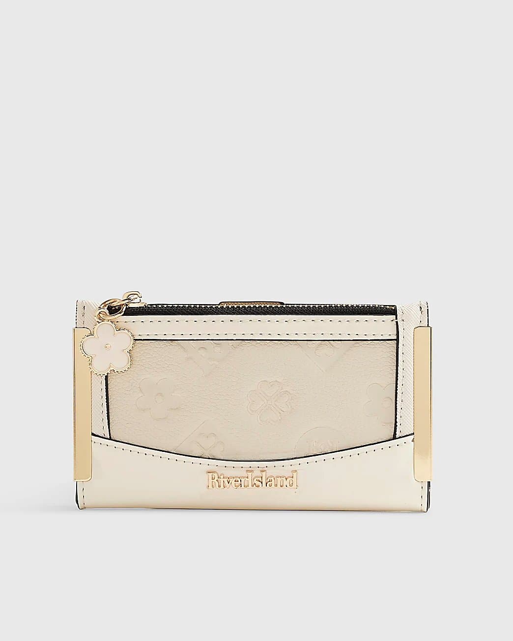 River Island River Island Womens Cream Embossed Monogram Mini Purse
