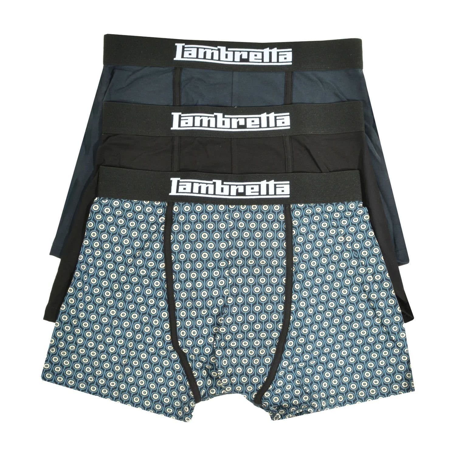 Lambretta Lambretta Men's Target Boxer Shorts (Pack of 3) in Navy