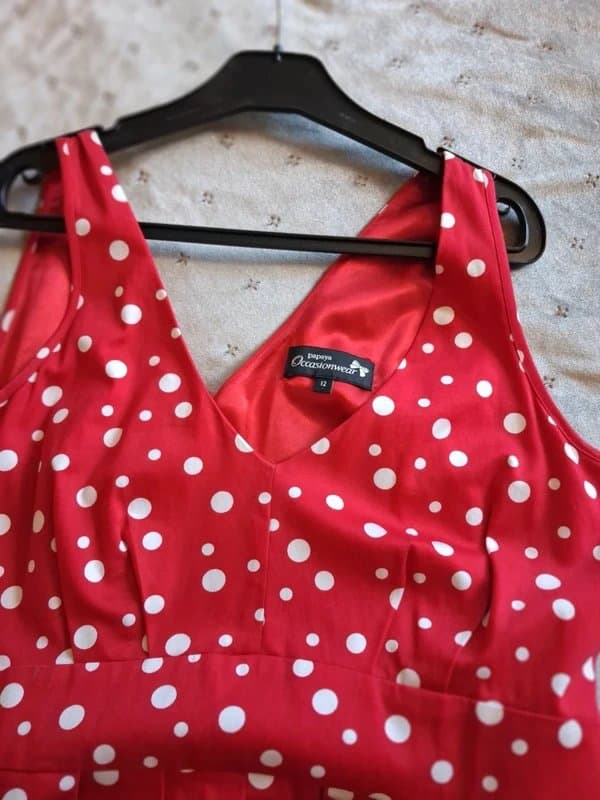 Matalan Vintage style red dress with white spots