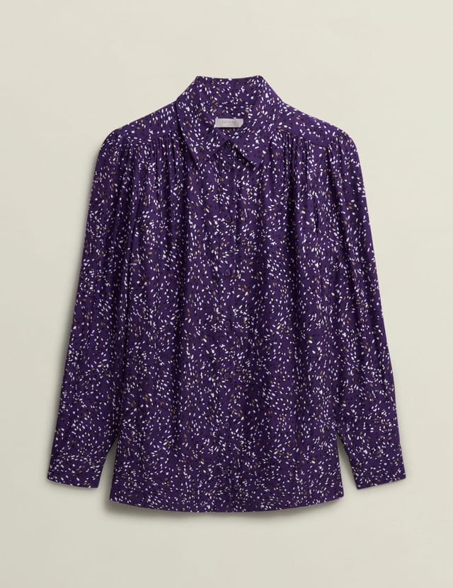 Hobbs London Hobbs London Women's Kirsty Printed Shirt in Aubergine - 2