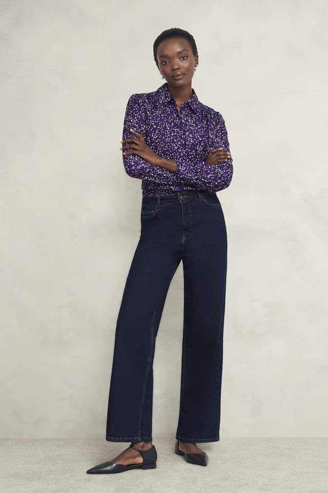 Hobbs London Hobbs London Women's Kirsty Printed Shirt in Aubergine - 3